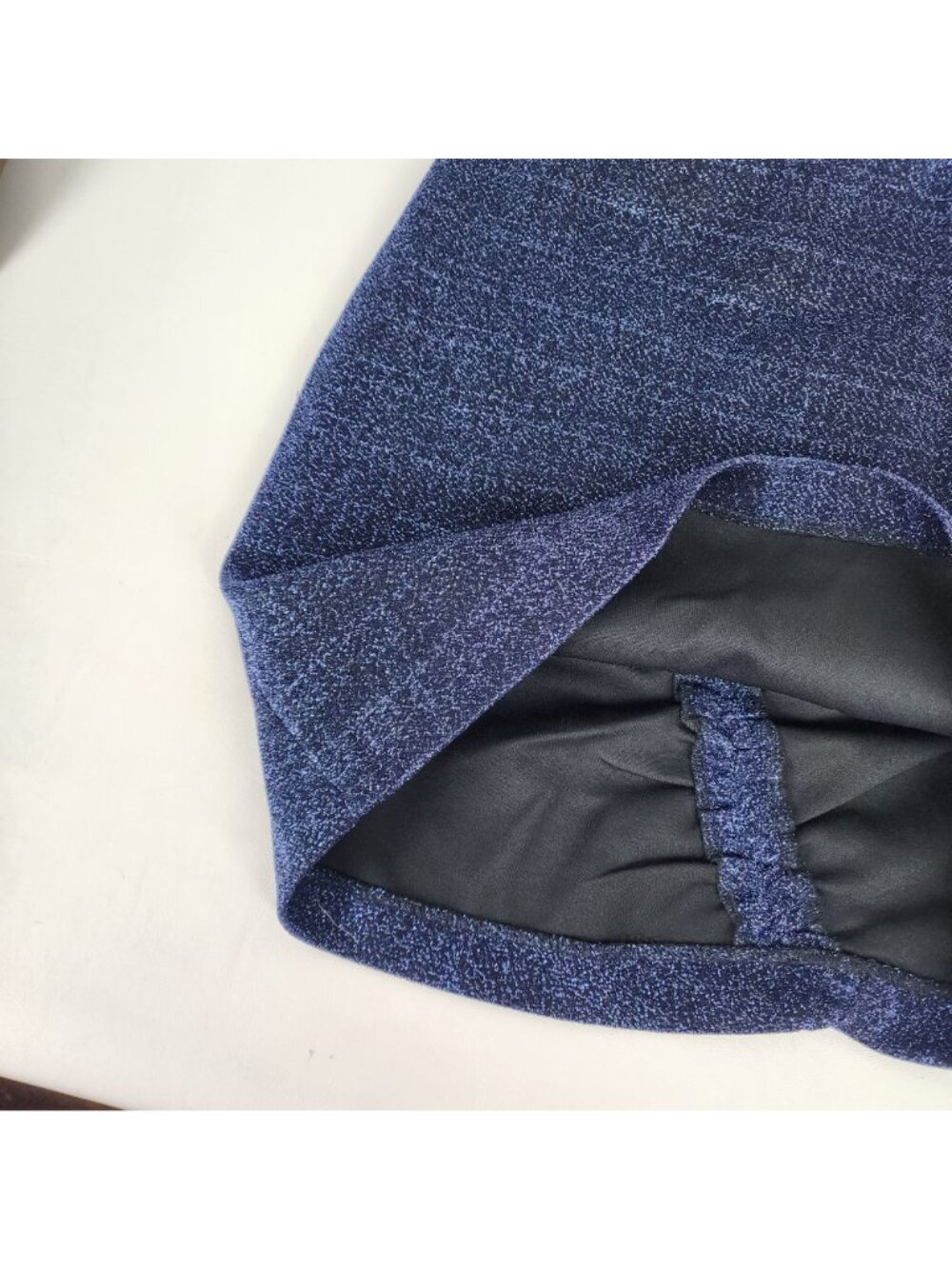 Zara Trafaluc Blue Metallic Sparkle Mini Skirt Size Small Stretch Lined Party - Picture 10 of 16